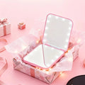 1X/3X Magnification LED Pocket Makeup Mirror Foldable 8 LED